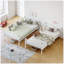 Lit superposé simple au-dessus d'un lit simple en métal avec échelle, garde-corps hauts, espace de rangement, silencieux, blanc-761695079