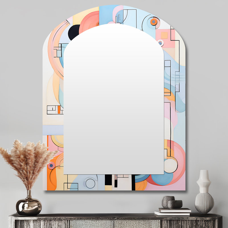 Geometrique Popart Bluiding In Harlem - Bâtiments, miroir unique asymétrique, 43 po x 33 po