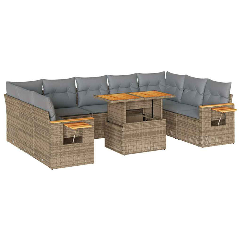  Garden Sofa Set Beige, Light Grey