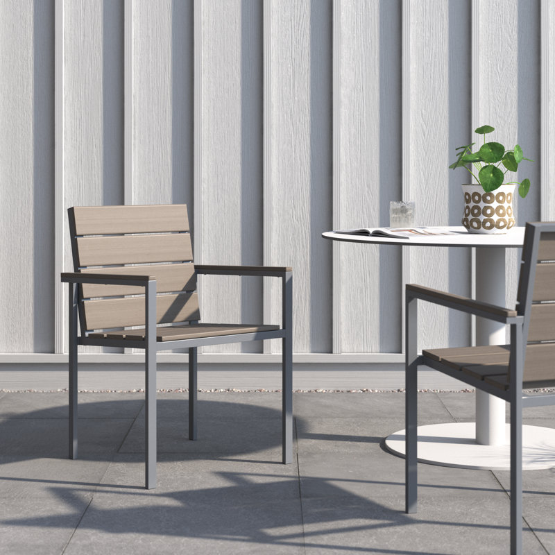 Vicente Metal Outdoor Stacking Dining Armchair