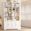 72.8" H x 47.2" W Mid-Century Modern Wood Bookcase with 4 Doors, Double Row Library Storage-651266367