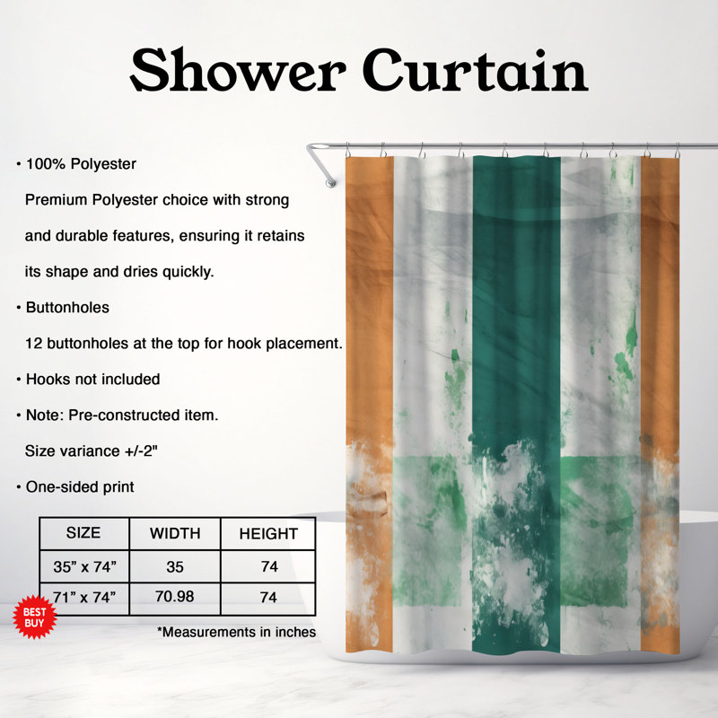 Irish Palette - Premium Shower Curtain, 71" W x 74" L