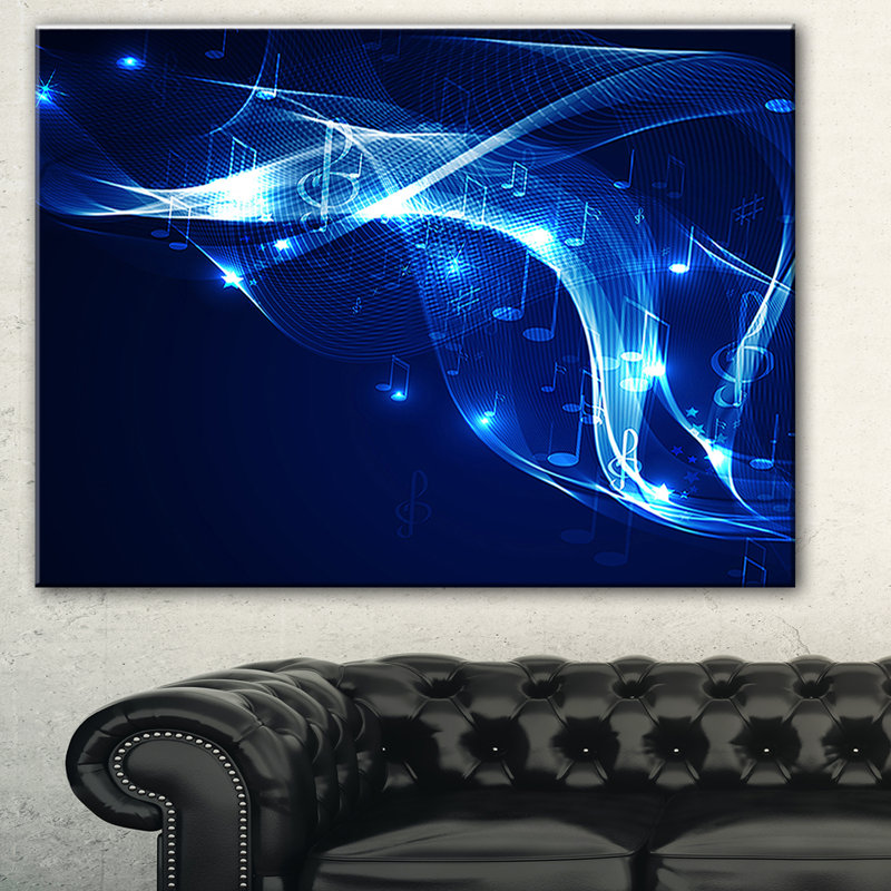 « blue musical background », reproduction d’impression sur toile, H 20 po x l 20 po x P 1 po