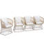 Ensemble repas d'extérieur 5 pièces - Table rectangulaire en bois de teck + 4 chaises en osier avec coussins, structure en acier beige, finition teck, parfait pour la terrasse, le patio ou le jardin-2115159847