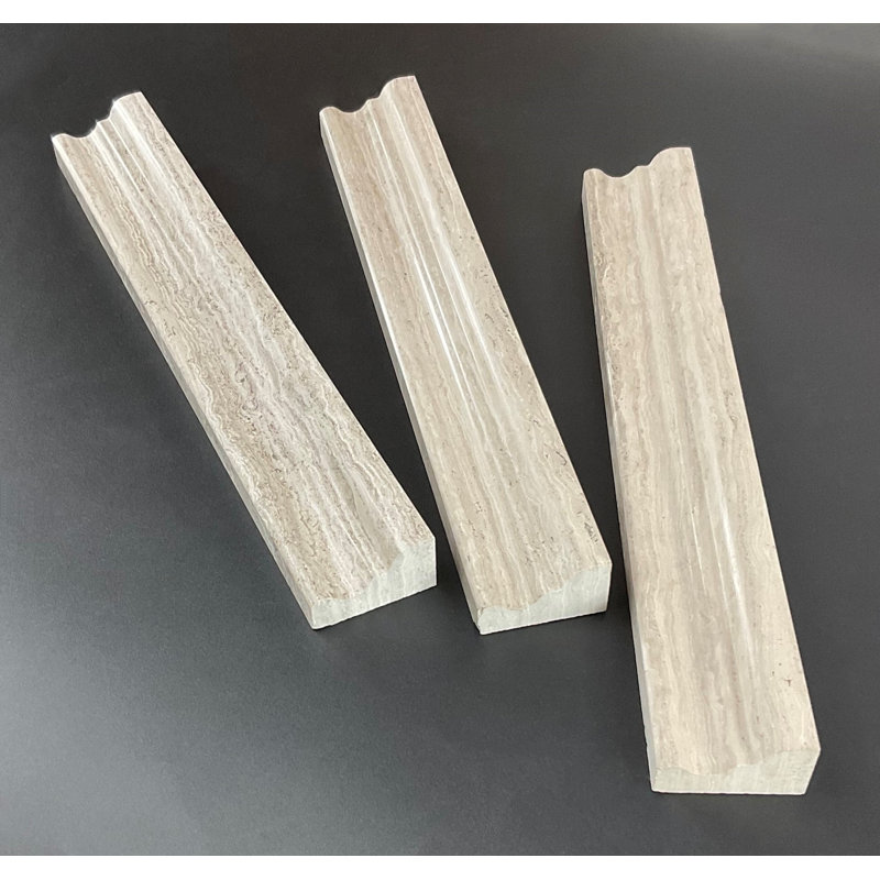 12" L x 1.8" W Marble Chair Rail Tile Trim, Wooden Gray