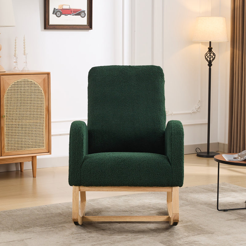 Chaises berçantes, Tissu vert et flou
