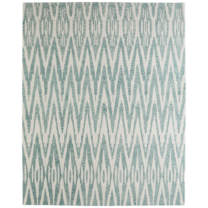 Wallace Modern Chevron Blue Area Rug, Rectangle 8' x 10'