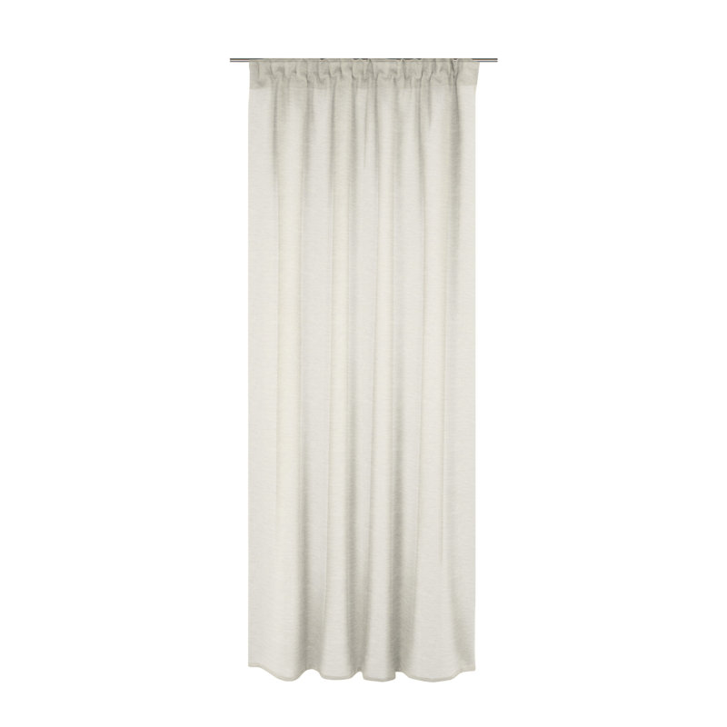 Peck Slot Top Semi Sheer Single Curtain, Beige