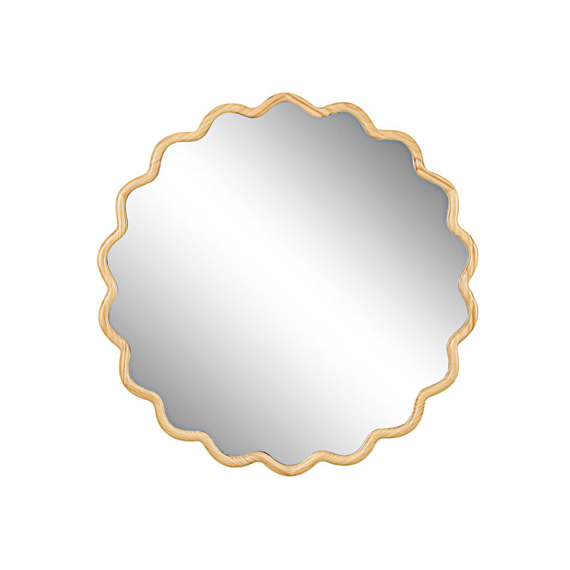 Miroir de salle de bain, Bois naturel, 31,01 po x 31,01 po