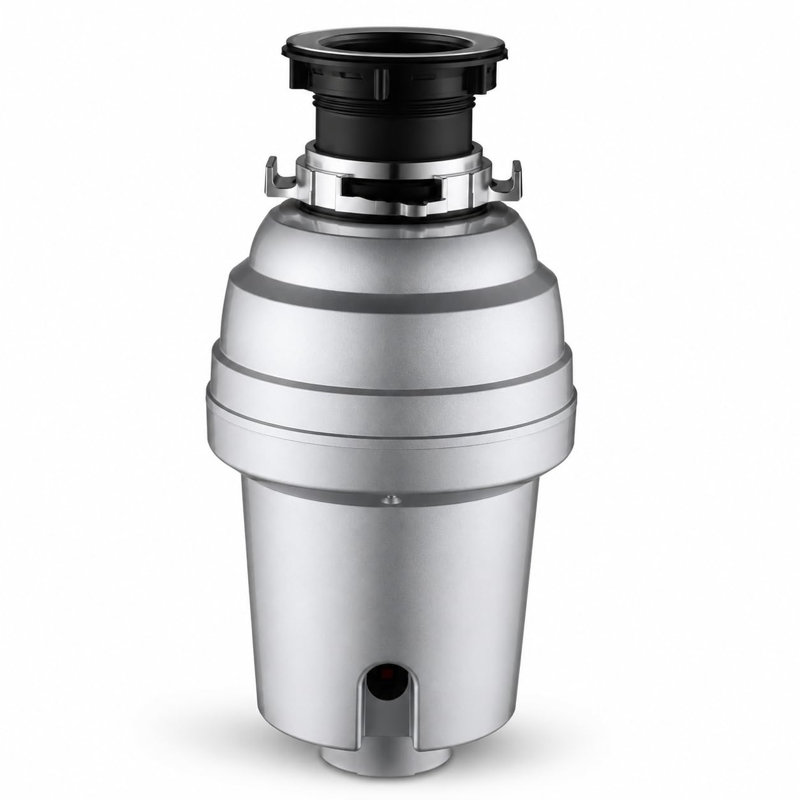 1/2HP Sliver Garbage Disposal, Ultra-Quiet 4-Stage Stainless Steel Grinder, Continuous Feed Food Waste Disposer with Air Switch