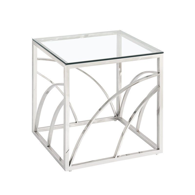 Atalya Glass Top Frame End Table