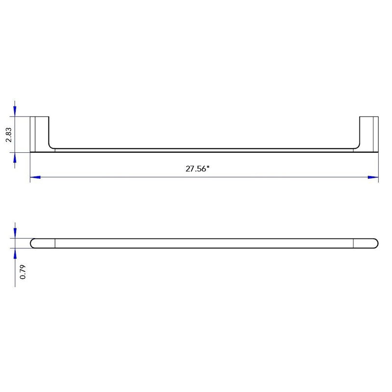 Moon Single Towel Bar - Wall Mount - 30" Brass/Matt Black, Matt Black
