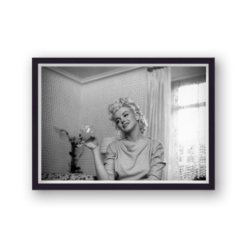 Marilyn Monroe Relaxing With Drink In Hand - Single Picture Frame Print