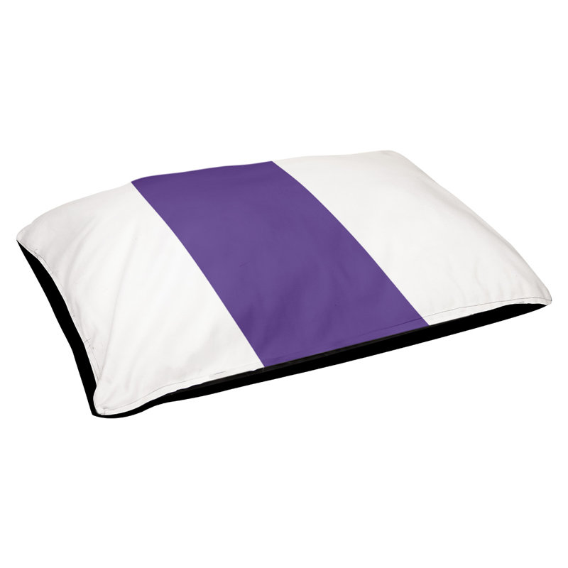 Coussin de lit pour chien Cincinnati, Moyen (l 28 po x P 18 po x H 6 po), Blanc / mauve / blanc