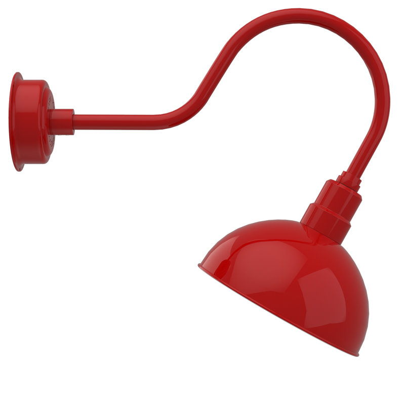 Luminaire de grange d’extérieur à del Dipkarpaz, H 8po x l 12 po x P 12 po, Rouge cerise