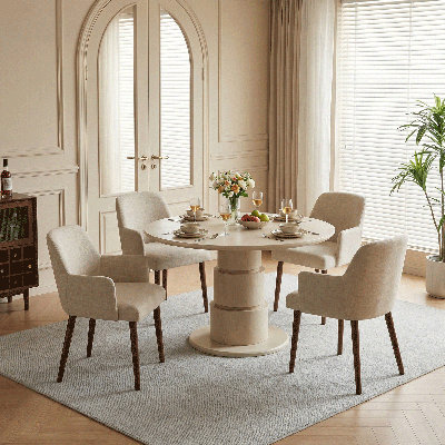 Upholstered Solid Wood Dining Chair Side Chair With Armrests