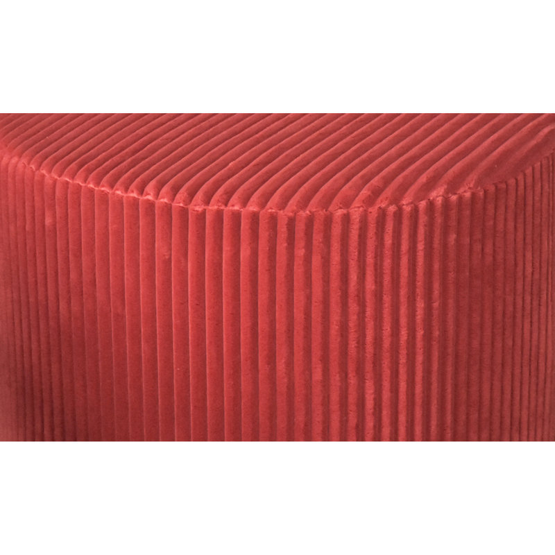 Repose-pieds plein Corduroy Upholstery, Rouge