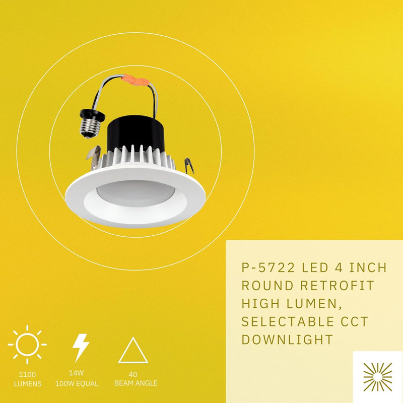 Luminaire encastré rond blanc 14 W 1100 lumens 14cc Perlglow
