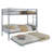 Heavy-Duty Sturdy Meta Twin Over Twin Bunk Bed/L/ Noise Reduced/ Safety Guardrail/No Box Spring Needed,Silvery-1078927541