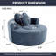 Fauteuil surdimensionné avec méridienne ronde en tissu gaufré et grand fauteuil circulaire sans assemblage requis-131507868
