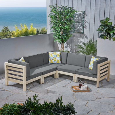 Canapé modulaire d'extérieur 30,25 po avec coussins