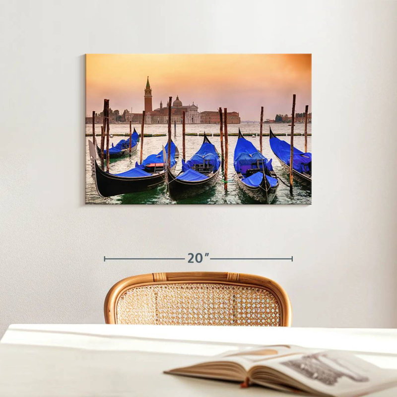 Mehar Venice Gondolas Sunset, 16" H x 24" W