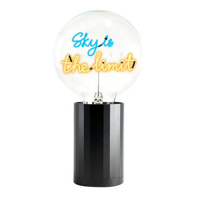 Ampoule SKY EST LA LIMITE Bleu / ambre avec lampe de table portative