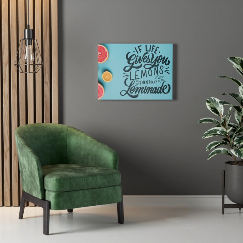 Make a Lemonade 1 Piece Wrapped Canvas Wall Art, 28cm H x 36cm W