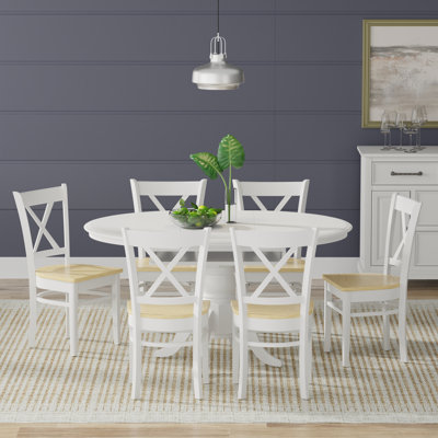 Kwok Solid Wood Solid Wood Top Pedestal Dining Set