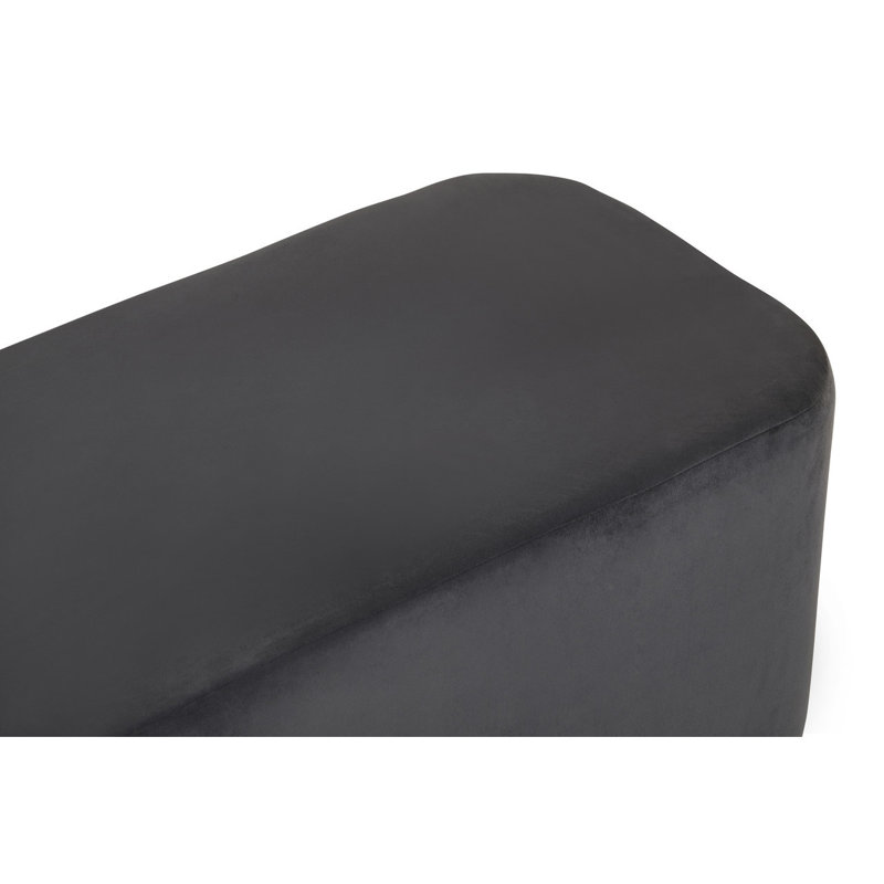 Anaelle Velvet Upholstered Bench, Grey