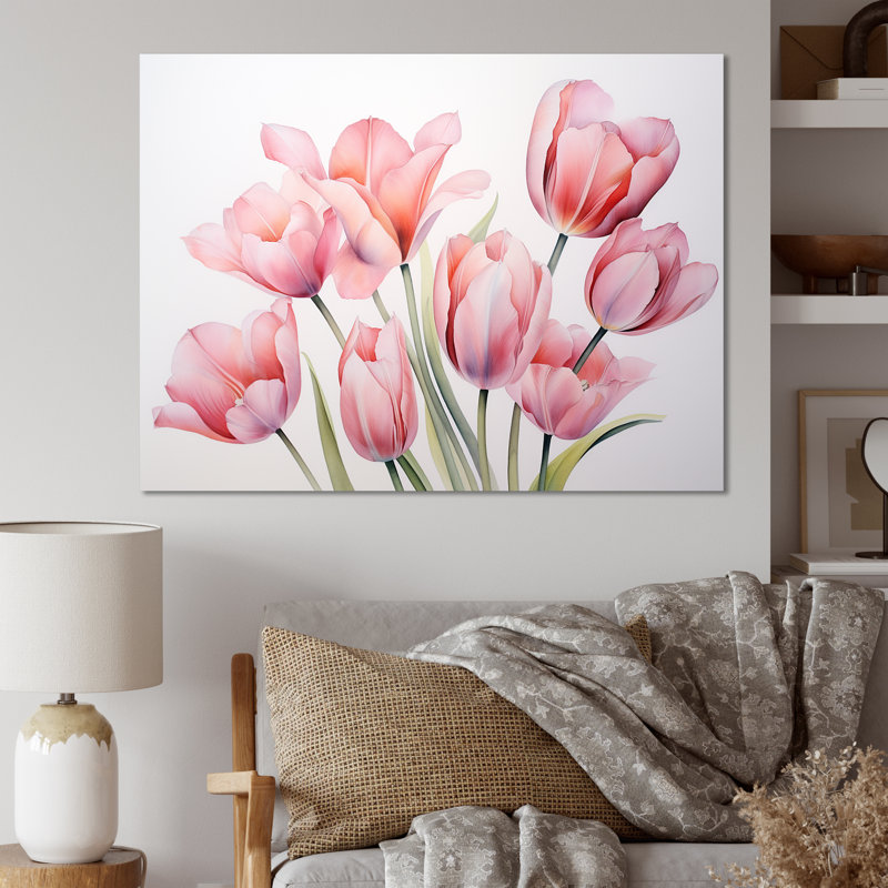 Tulips Minimalism Dream - Tulips Canvas Prints, 12" H x 20" W x 1" D, Wrapped Canvas
