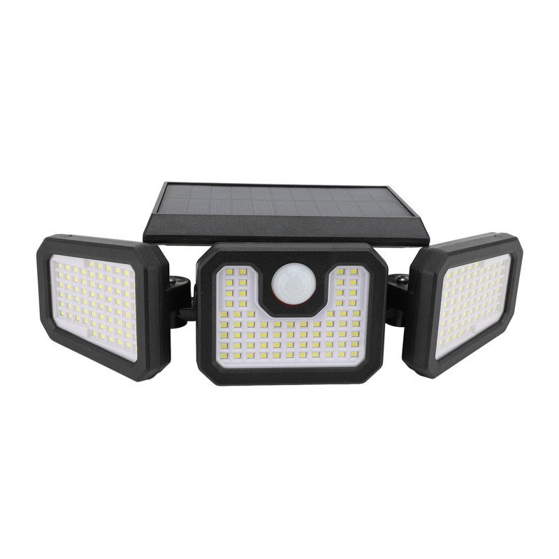Lumières murales de sécurité à DEL à énergie solaire pour l'extérieur avec détecteur de mouvement, lumière de sécurité pliable et étanche IP65 210Leds 3 modes d'éclairage