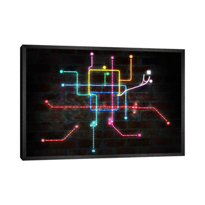 Neon Transit Map - Print on Canvas