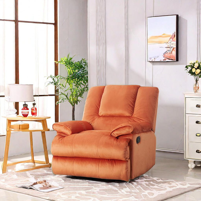 Fauteuil inclinable pivotant rembourré Noletta, Orange