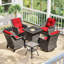 Ensemble de conversation pour 4 personnes avec foyer et coussins-649103952