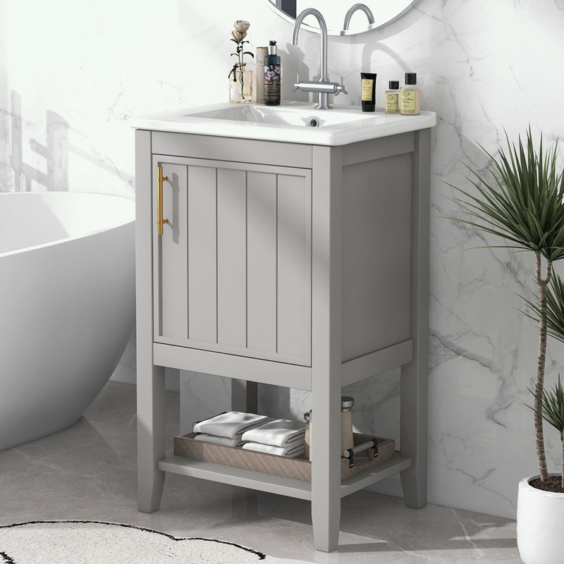 Rangement pour salle de bain Stauton, Gris