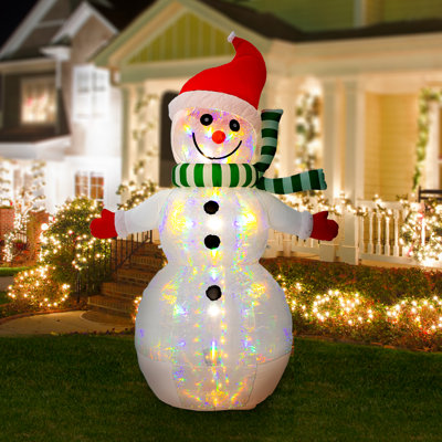 8FT Lighted Inflatable Icy Snowman Decor