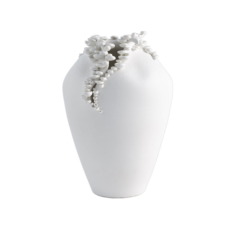 Cascading Reef Vase-White-Tall
