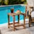 16.1" W x 12.2" D x 16.7" H HIPS Outdoor Side Table , Durable Weather Resistant Patio Side Table for Adirondack Chairs, 200Lbs Load Bearing Square Small Outdoor Table for Backyard, Pool, Patio, Porch, Garden, Lawn, Relaxing Companion, Teak-2067378006