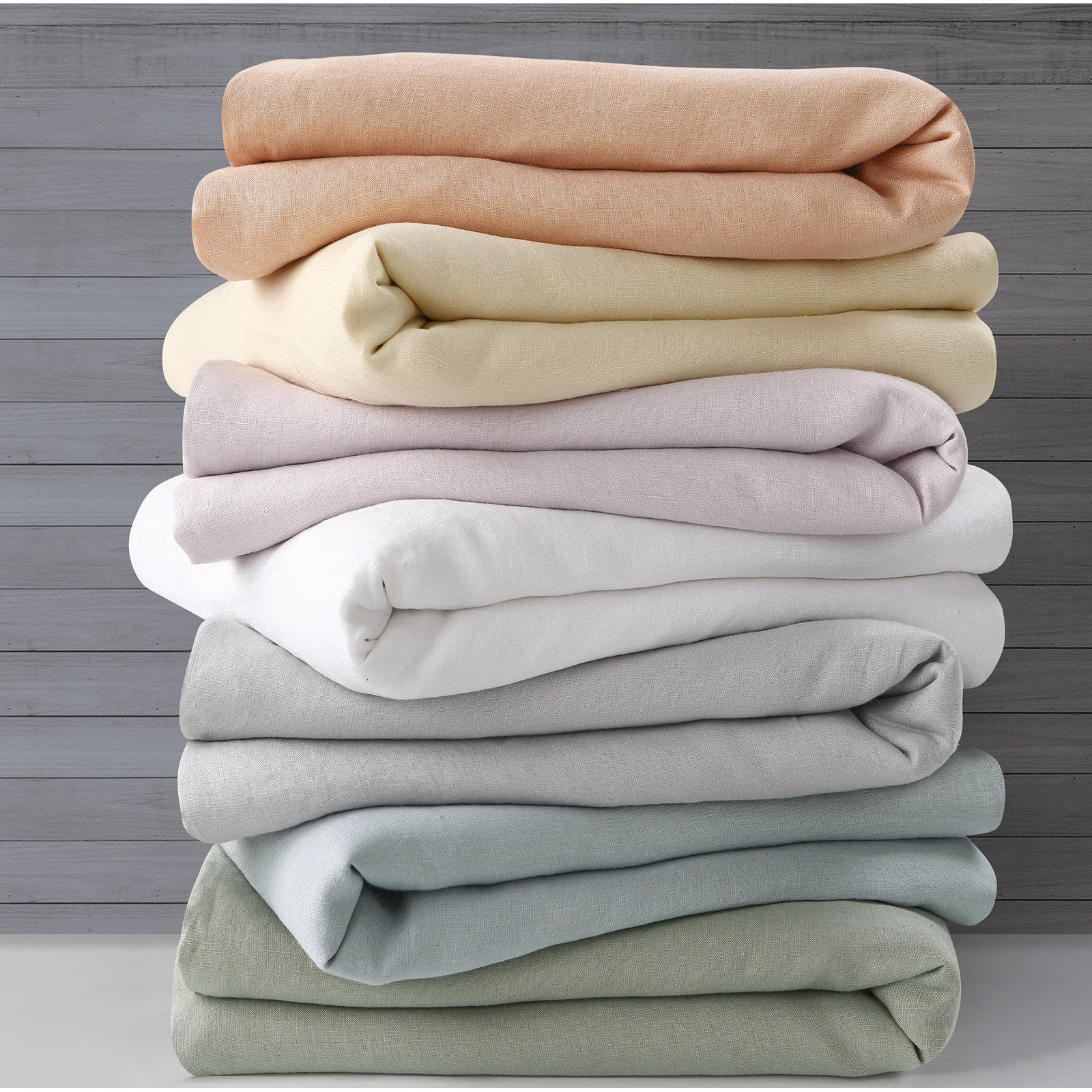Frazier Modern & Contemporary 100% Linen Duvet Cover, King Duvet Cover + 2 King Shams, Smoke