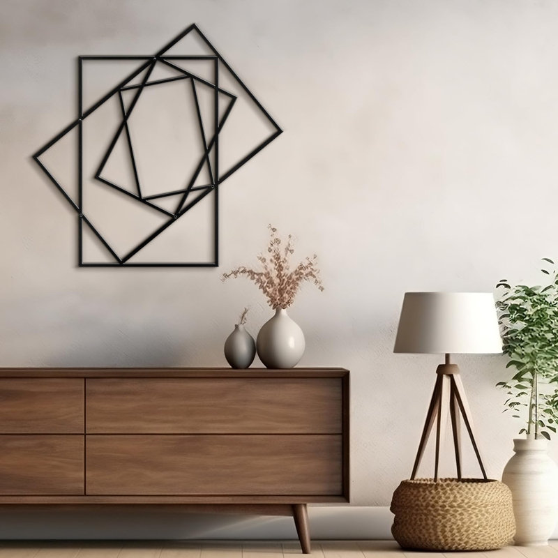 Wall Decor Metal, Black, 24" H x 24" W x 0.05" D