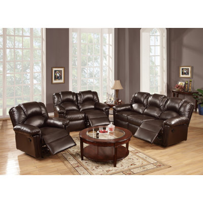 Motion Recliner Chair 1Pc Glider Couch Living Room Furniture Brown Bonded Leather -  Red Barrel Studio®, CA305346D32C453E80F8D048922B3C3E
