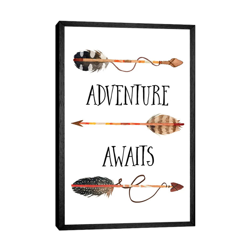 Adventure Awaits II - Print on Canvas, 66.04cm H x 45.72cm W x 3.81cm D, Black Framed