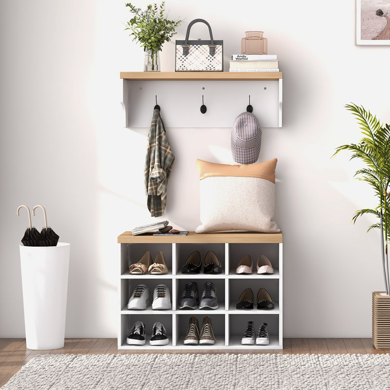 Ensemble de banc à chaussures 2 en 1