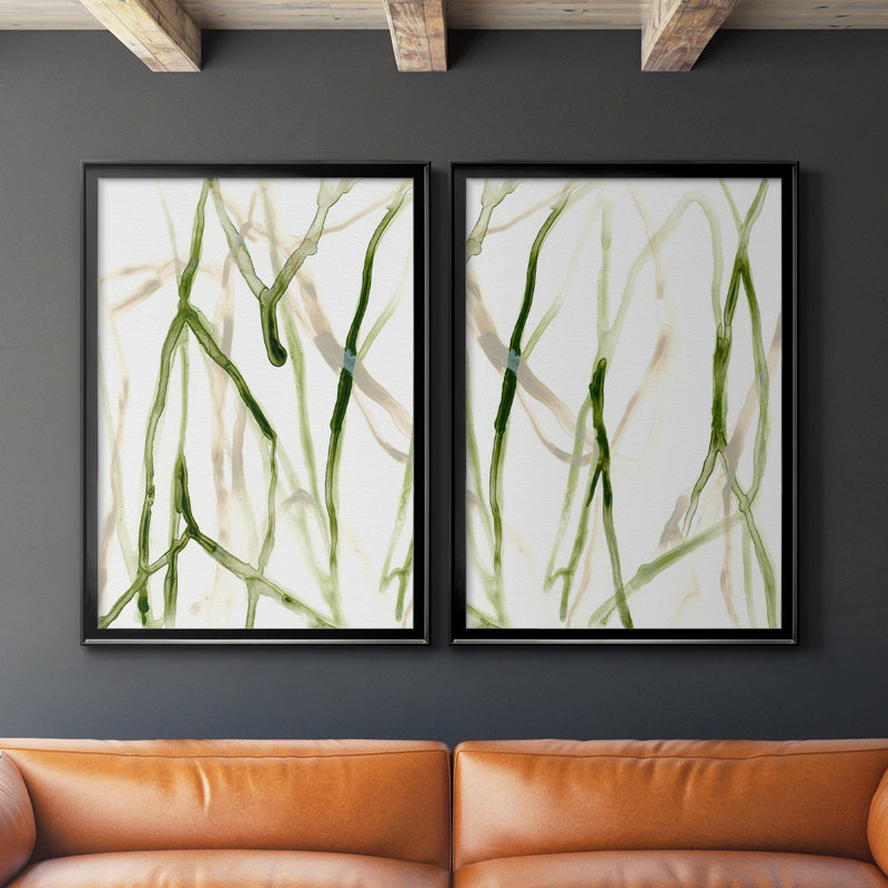 Runnel VII - 2 Piece Single Picture Frame Print on Canvas, Black, 53" H x 36.5" W x 2.5" D