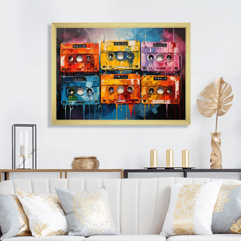 Cassettes à cassettes, H 12 po x l 20 po x P 1 po, Cadre doré à une seule photo