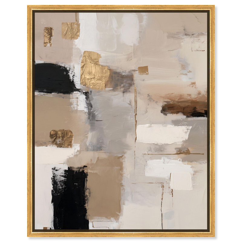 «Shadowed Plains I», reproduction d'art sur toile, art bohème neutre par Art Remedy, H 21 po x l 17 po, Cadre doré