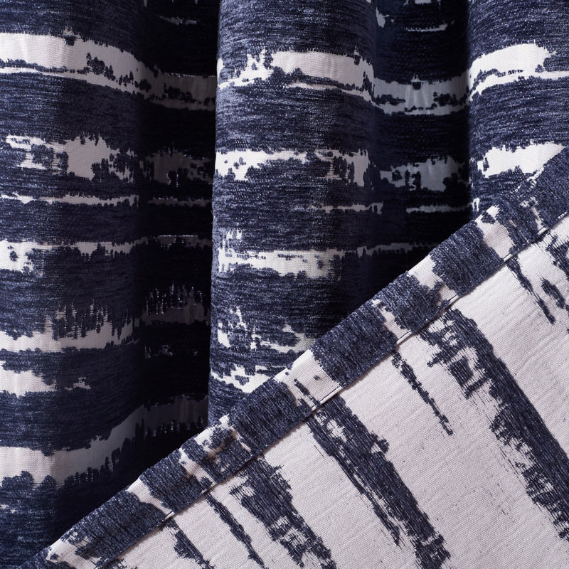 Antoni Room Darkening Curtain Single Panel, Navy Blue, 52" W x 84" L