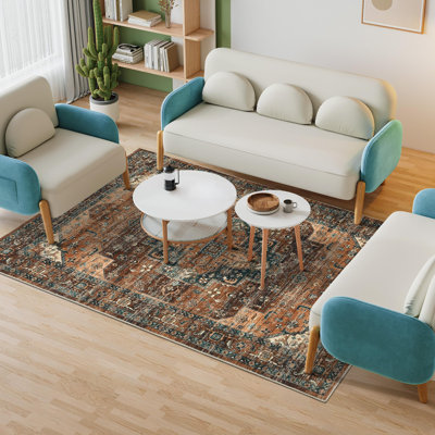 Abstract Machine Printed 160cm X 230cm Area Rug