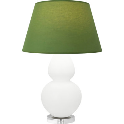 Small Double Gourd Accent Lamp - Ash, Lucite - with Lining Shade